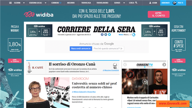 晚邮报官方网站，corriere意大利新闻报刊。